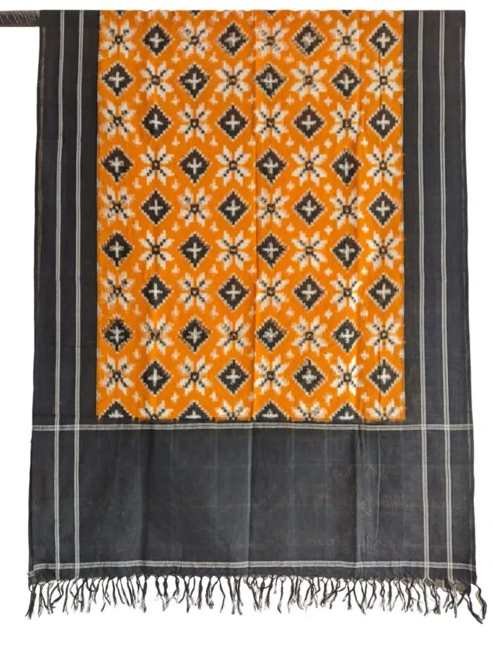 Pochampally Double Ikat Theliya Dupatta - Image 1