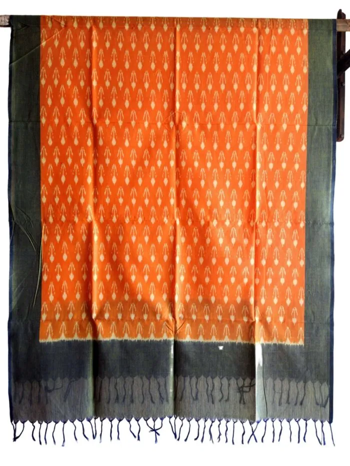 Pochampally Ikat Handloom Mercerised Cotton Dupatta – 2.5 Meters** Copy - Image 1