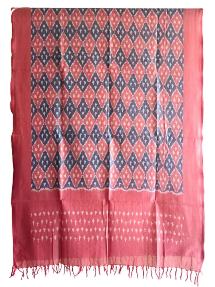 Pochampally Ikat Handloom Mercerised Cotton Dupatta – 2.5 Meters** Copy - Image 1