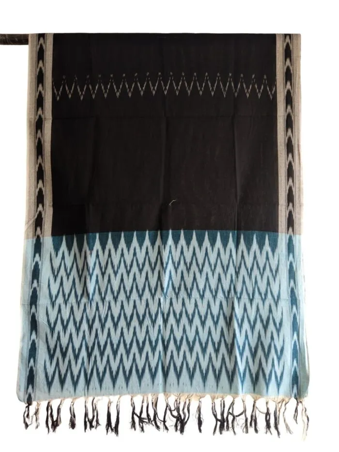 IKAT HANDLOOM COTTON DUPPATA 2.5 METERS LENGTH - Image 1
