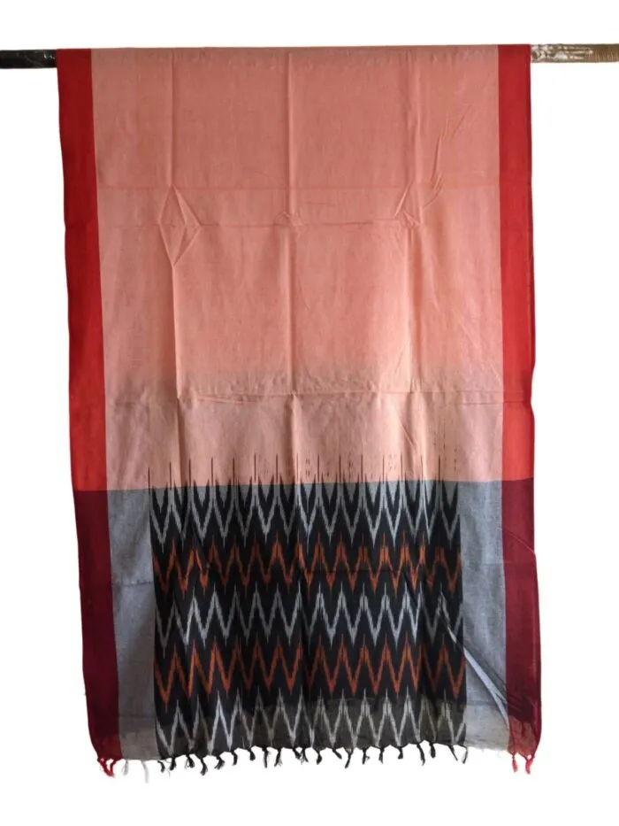 IKAT HANDLOOM COTTON DUPPATA 2.5 METERS LENGTH - Image 1