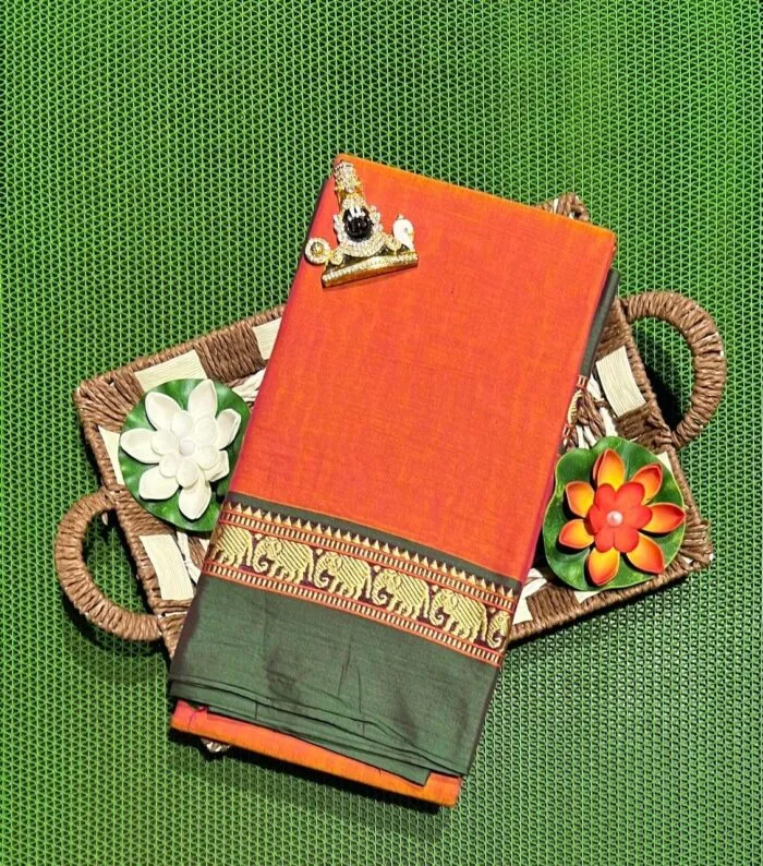 Narayanpet Cotton Saree with Small Border - Image 1