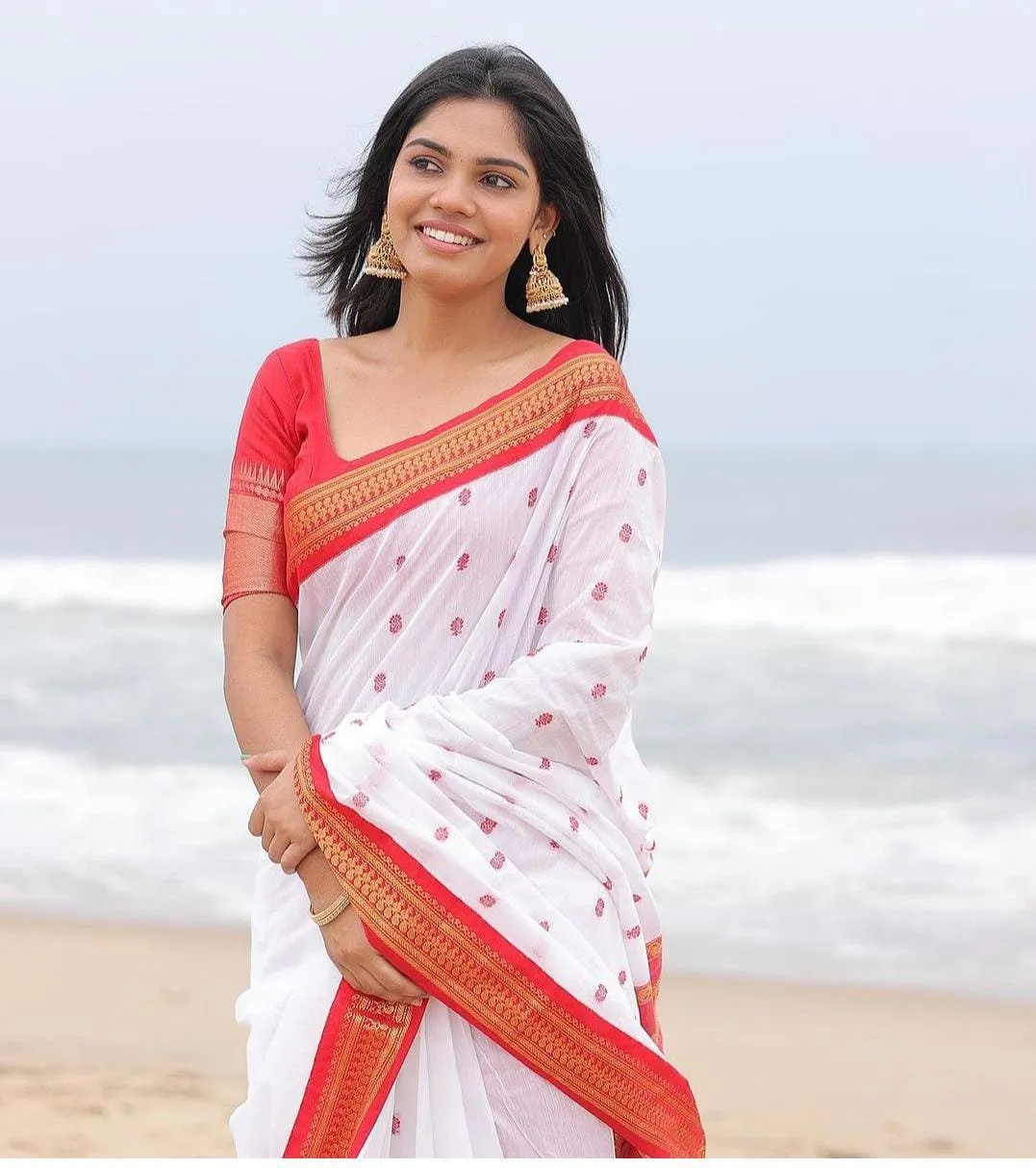 Kalyani Cotton silk Sarees With Contract Blouse - Image 3