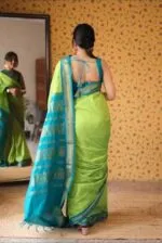 Kalyani Cotton Silk Sarees With Contract Blouse - Image 3