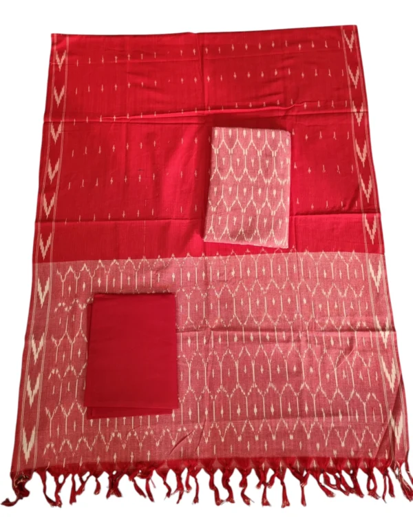 Handloom ikat dress set with unique tie-dye patterns