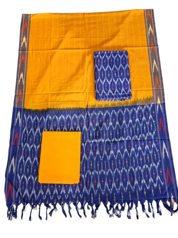 Soft and lightweight ikat fabric dress material for casual wear