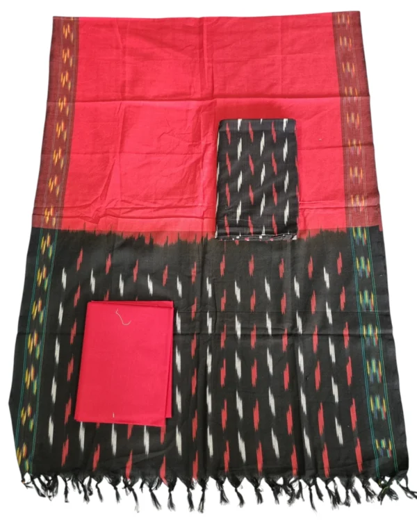 Exquisite ikat dress set with bold geometric patterns