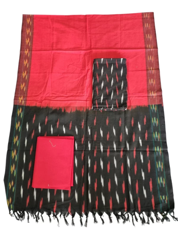 Exquisite ikat dress set with bold geometric patterns