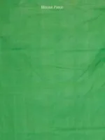 Theliya Rumal Saree in green & Black – Handwoven Double Ikat Cotton Saree with Blouse, 6.2 Meters - Image 4