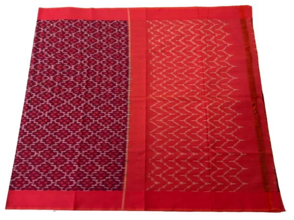 Traditional Pochampally Ikat Mercerised Cotton Saree in Vibrant Colors