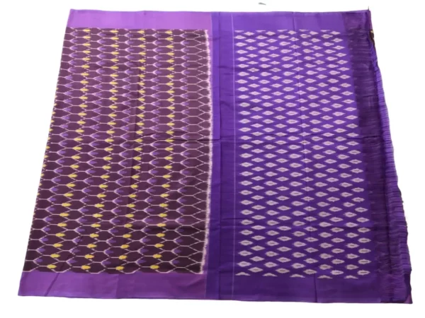 Traditional Pochampally Ikat Mercerised Cotton Saree in Vibrant Colors