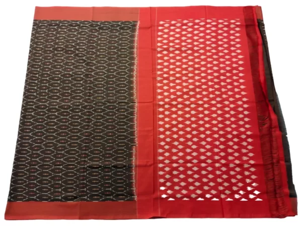 Traditional Pochampally Ikat Mercerised Cotton Saree in Vibrant Colors