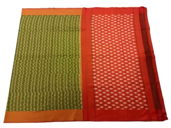 Traditional Pochampally Ikat Mercerised Cotton Saree in Vibrant Colors