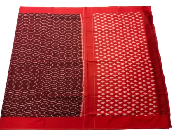 Traditional Pochampally Ikat Mercerised Cotton Saree in Vibrant Colors