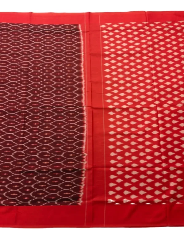 Traditional Pochampally Ikat Mercerised Cotton Saree in Vibrant Colors