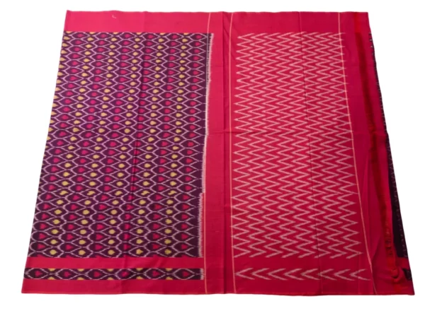 Pochampally sarees with traditional Ikat design in vibrant colors and mercerised cotton