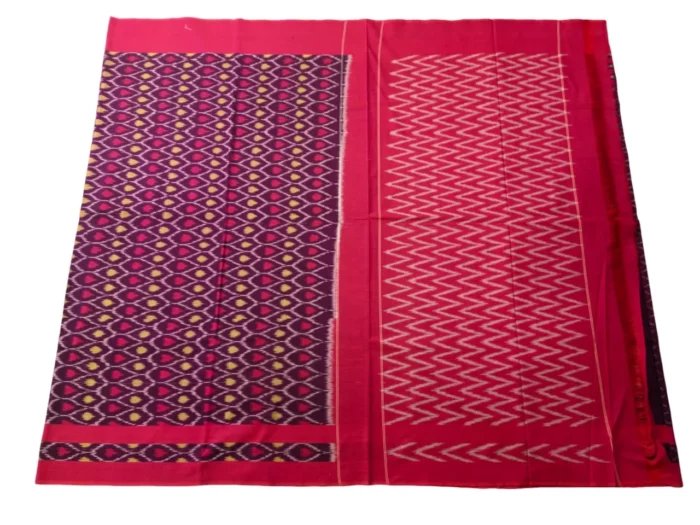 Pochampally sarees with traditional Ikat design in vibrant colors and mercerised cotton