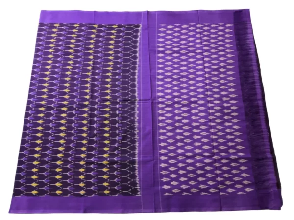 Traditional Pochampally Ikat Mercerised Cotton Saree in Vibrant Colors