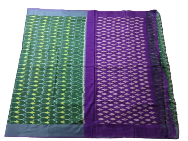Traditional Pochampally Ikat Mercerised Cotton Saree in Vibrant Colors