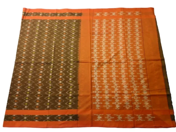 Traditional Pochampally Ikat Mercerised Cotton Saree in Vibrant Colors