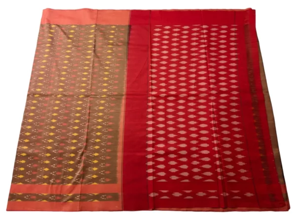 Traditional Pochampally Ikat Mercerised Cotton Saree in Vibrant Colors