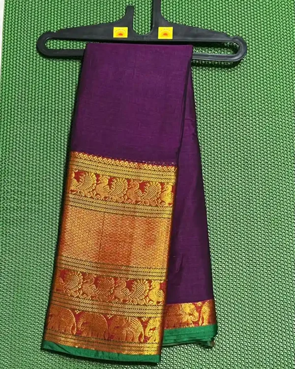Narayanpet sarees with a yellow border and floral motifs.