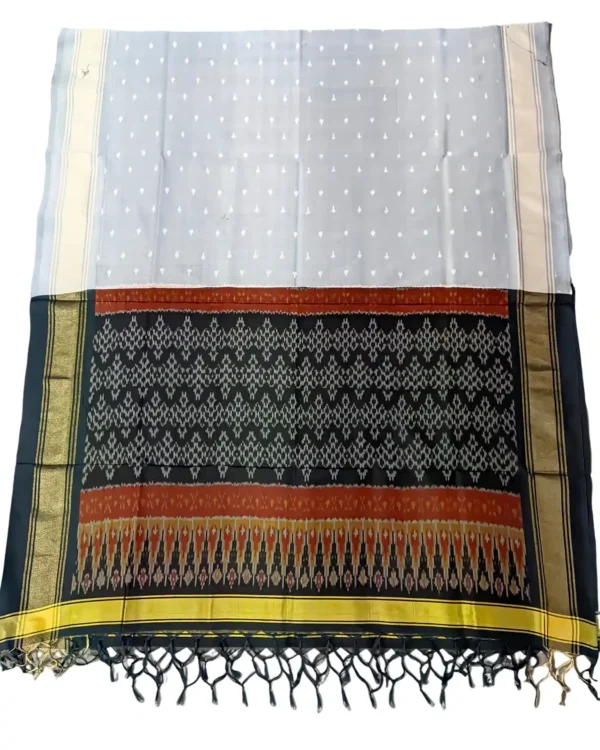 Pochampally Design Handloom Cotton Silk Dupatta featuring intricate ikat patterns and luxurious silk fabric, measuring 2.5 meters in lengt