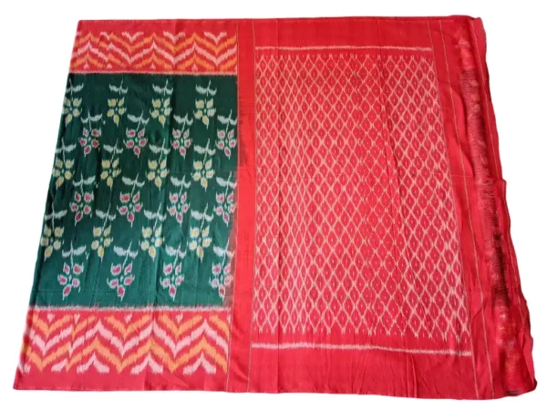 Handloom Pochampally saree with ikat weaving technique."