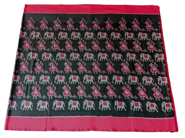 Handloom Pochampally saree with ikat weaving technique."