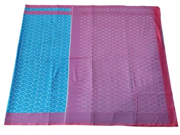 handloom cotton saree with traditional ikat design and matching blouse from PAVANKUMARWEAVES