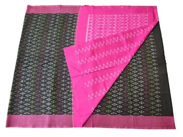 handloom cotton saree with traditional ikat design and matching blouse from PAVANKUMARWEAVES