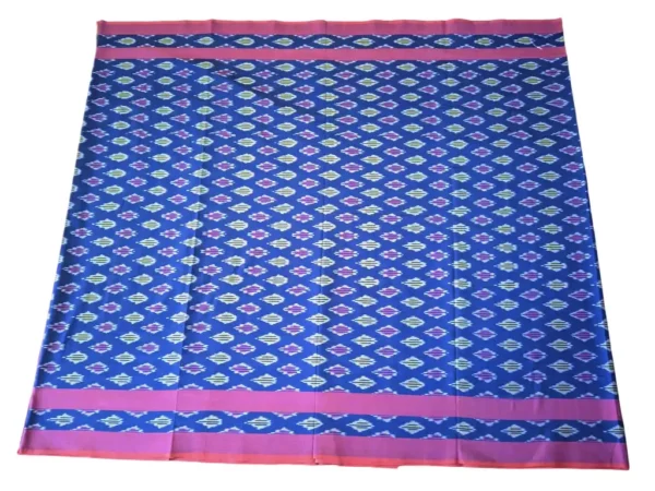 Elegant handloom cotton saree with traditional ikat design and matching blouse from PAVANKUMARWEAVES."