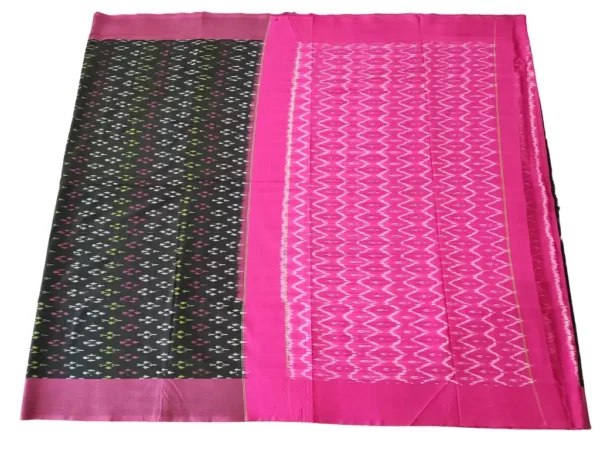 handloom cotton saree with traditional ikat design and matching blouse from PAVANKUMARWEAVES
