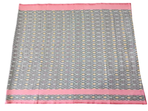 handloom cotton saree with traditional ikat design and matching blouse from PAVANKUMARWEAVES