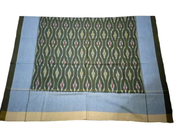 Pochampally bedsheet for single cot, 9x7 feet, featuring traditional Ikat design from PAVANKUMARWEAVES.