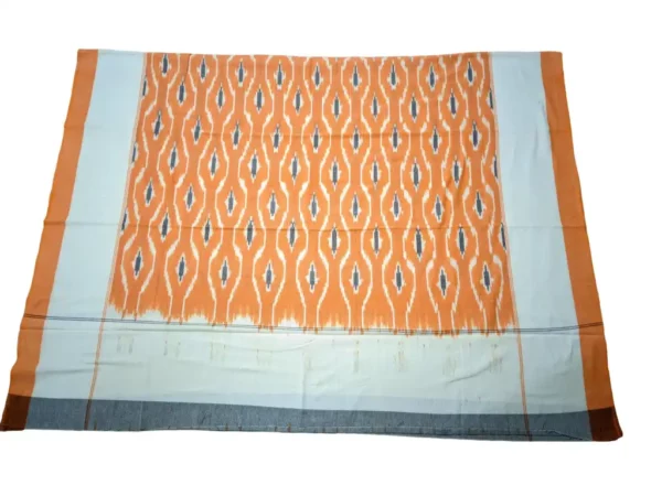 Pochampally bedsheet for single cot, 9x7 feet, featuring traditional Ikat design from PAVANKUMARWEAVES.