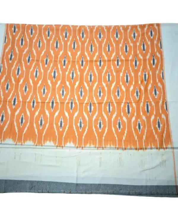 Pochampally bedsheet for single cot, 9x7 feet, featuring traditional Ikat design from PAVANKUMARWEAVES.
