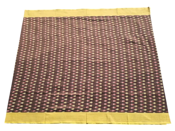 Elegant Mercerised Cotton Saree with geometric motifs and a striking pallu design