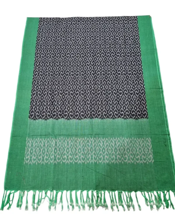 Pure cotton Ikat dupatta with classic handwoven pattern