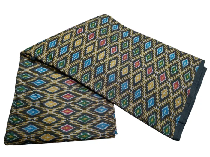 Cotton Silk Fabric with Pochampally Design - Image 1