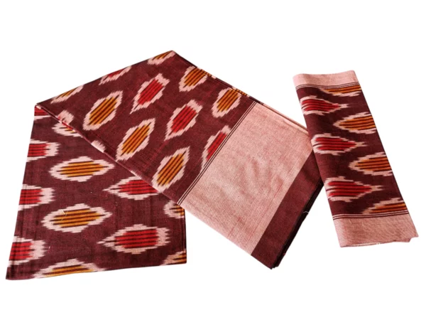 Traditional Pochampally single cot cotton bedsheet with vibrant geometric patterns, enhancing your bedroom decor."
