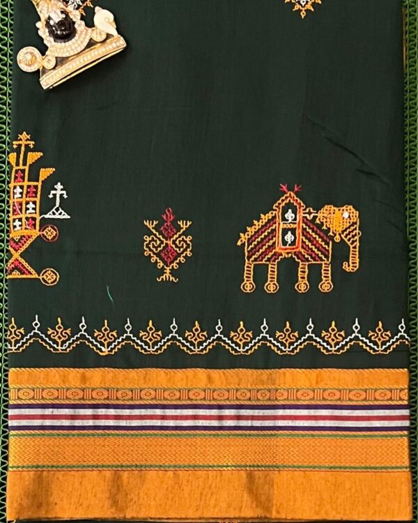 Soft and lightweight Kasuti saree in durable cotton-acrylic material