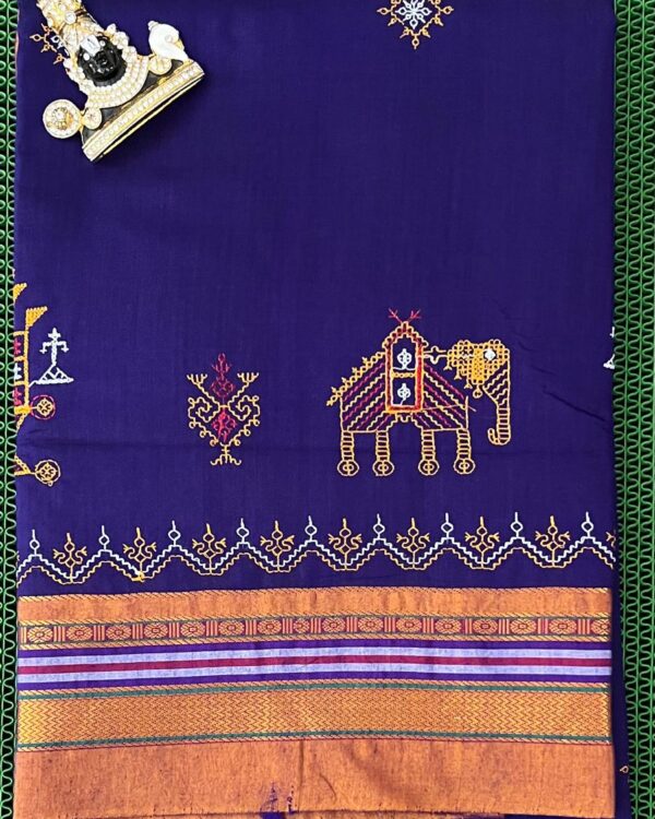 Kasuti saree with heritage-inspired patterns and matching running blouse