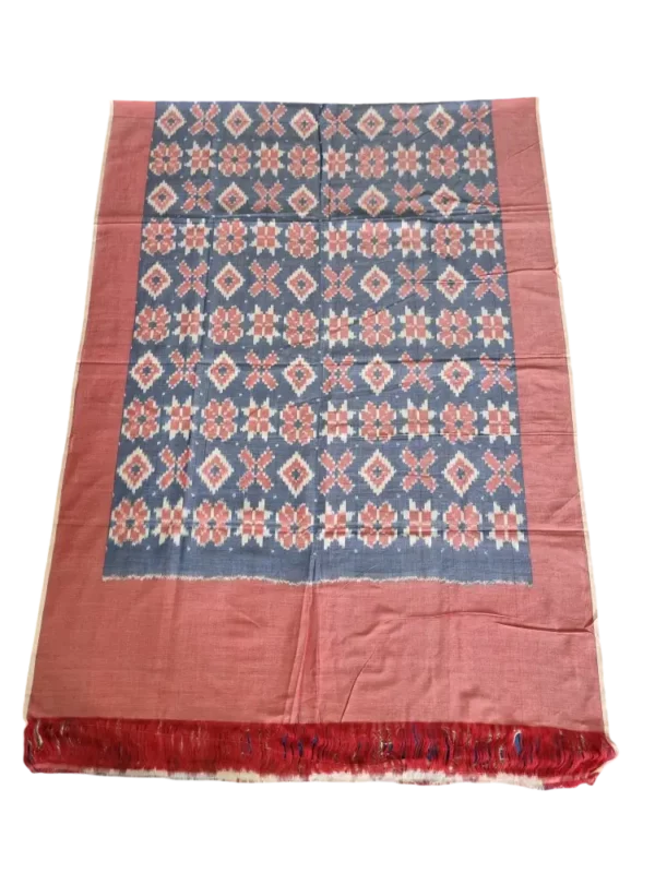 Elegant handwoven Pochampally dupatta in vibrant ikat patterns