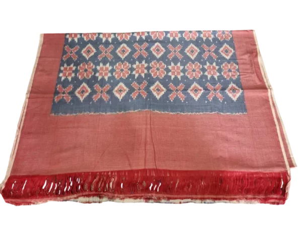 Traditional cotton silk Pochampally dupatta with intricate designs