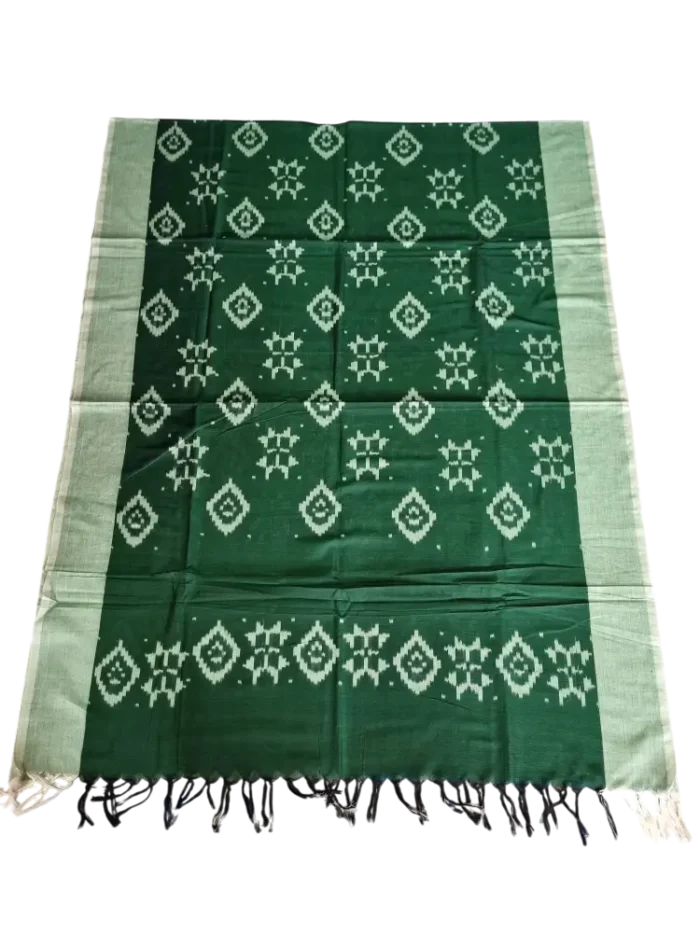 Elegant and lightweight Pochampally dupatta with ikat art