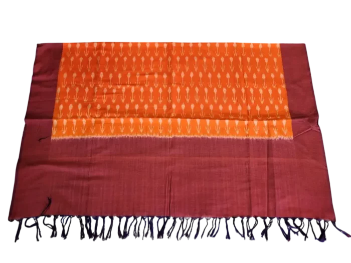 Cotton silk Pochampally dupatta with traditional handwoven art