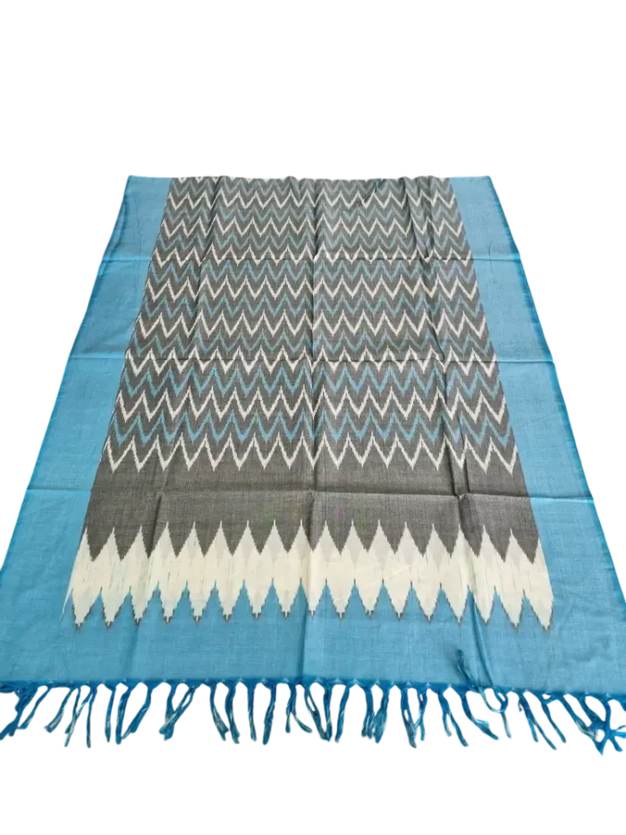 Unique ikat Pochampally dupatta showcasing Indian craftsmanship