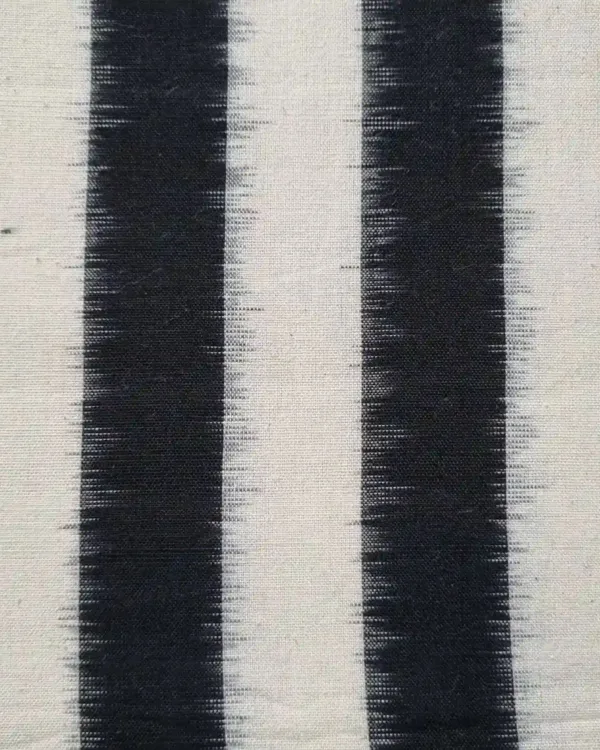 Handwoven double ikat fabric in vibrant tie-and-dye patterns, 45-inch width
