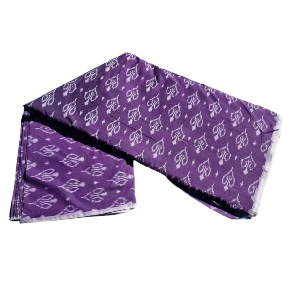 Colorful ikat fabric with vibrant floral-inspired motifs, great for festive wear